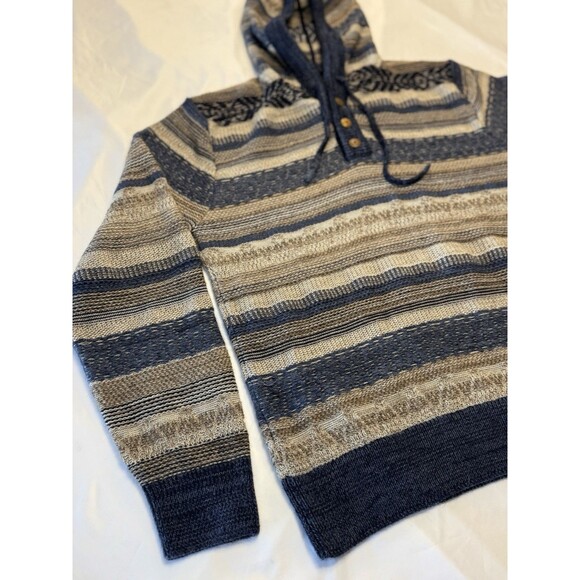 Faherty Blue and Tan Striped Hoodie - Picture 3 of 10